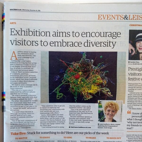 What an amazing article from Barking and Dagenham Post on our exhibition “Codes Of Faith”